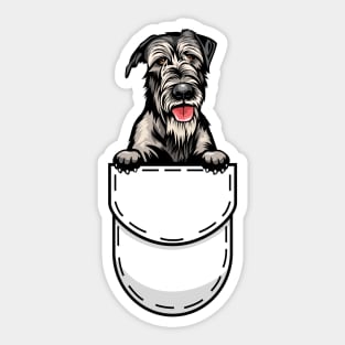Funny Irish Wolfhound Pocket Dog Sticker